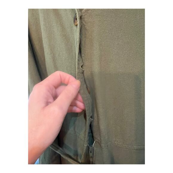 Old Navy Army Green Linen Blend Button Front Romper Jumpsuit Size 2XL - Picture 5 of 13